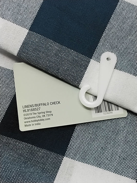 The Spring Shop Buffalo Check Kitchen Towel Navy Blue & White Gingham 16x26 New