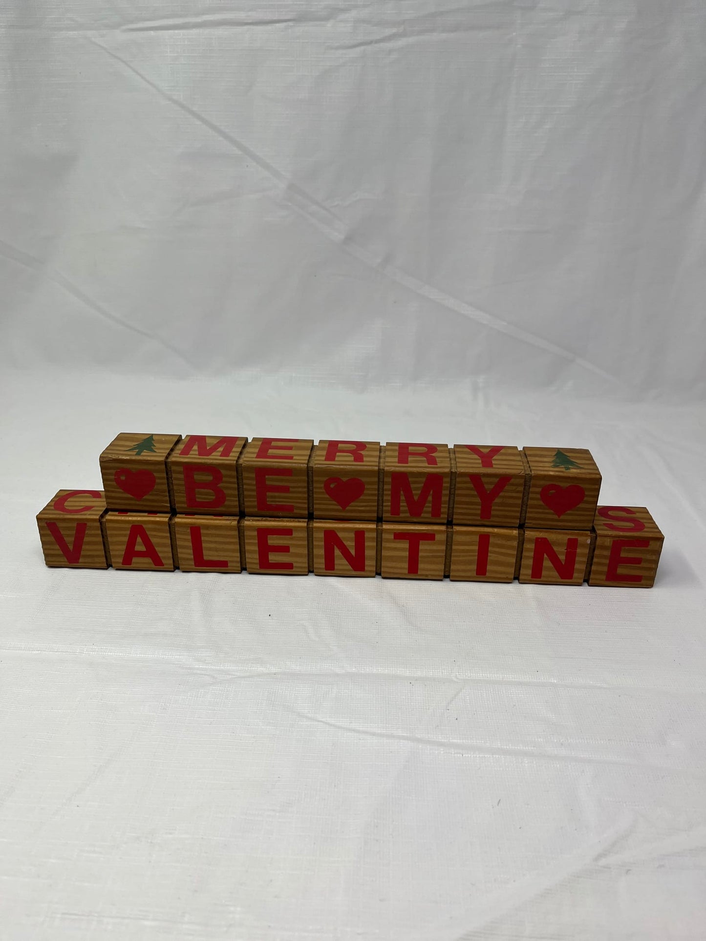 Reversible Wooden Letter Blocks Merry Christmas Easter Greetings Be My Valentine Welcome Friends