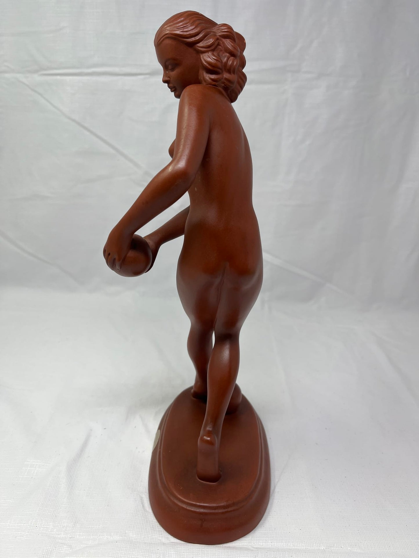 Art Deco Terracotta Nude Dancer Figurine Goldscheider Style G545 11.5 Inch