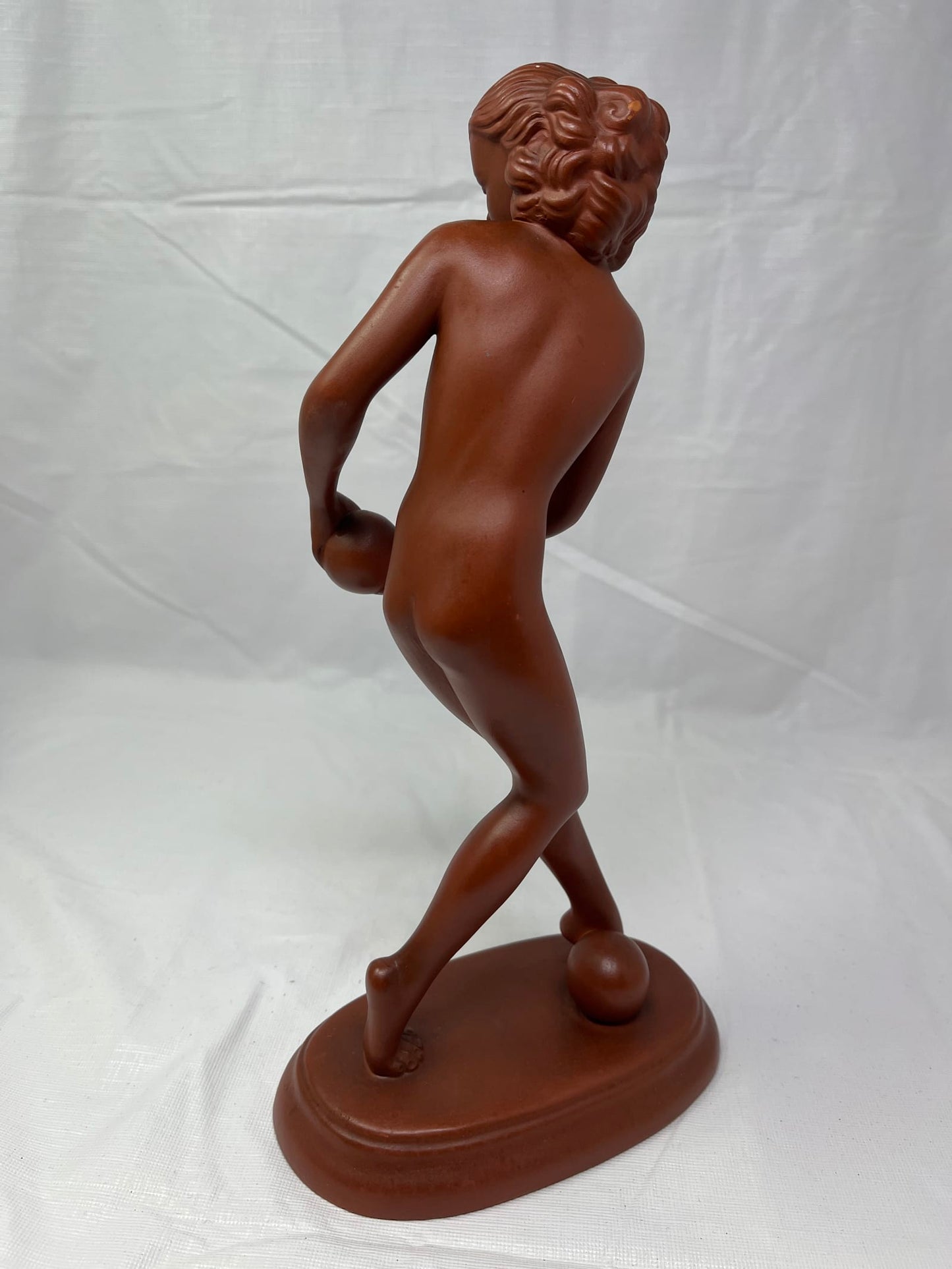 Art Deco Terracotta Nude Dancer Figurine Goldscheider Style G545 11.5 Inch