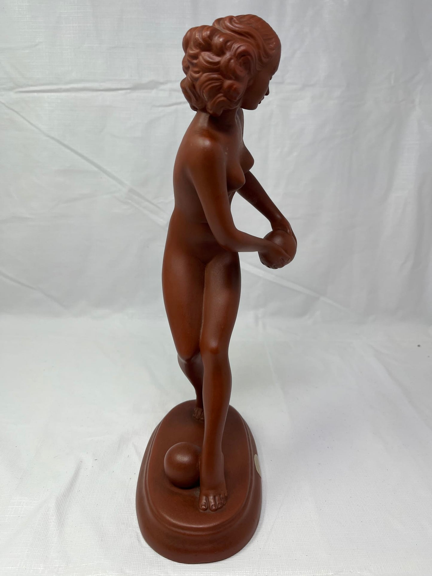 Art Deco Terracotta Nude Dancer Figurine Goldscheider Style G545 11.5 Inch