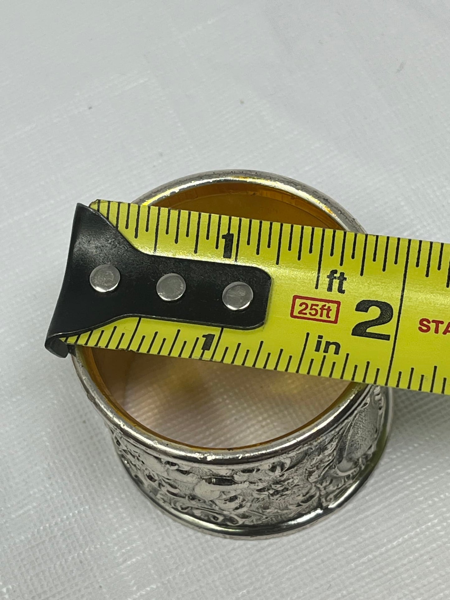 Vintage Silver‑Tone Cherub Rococo Napkin Rings Pair Angel Floral Design