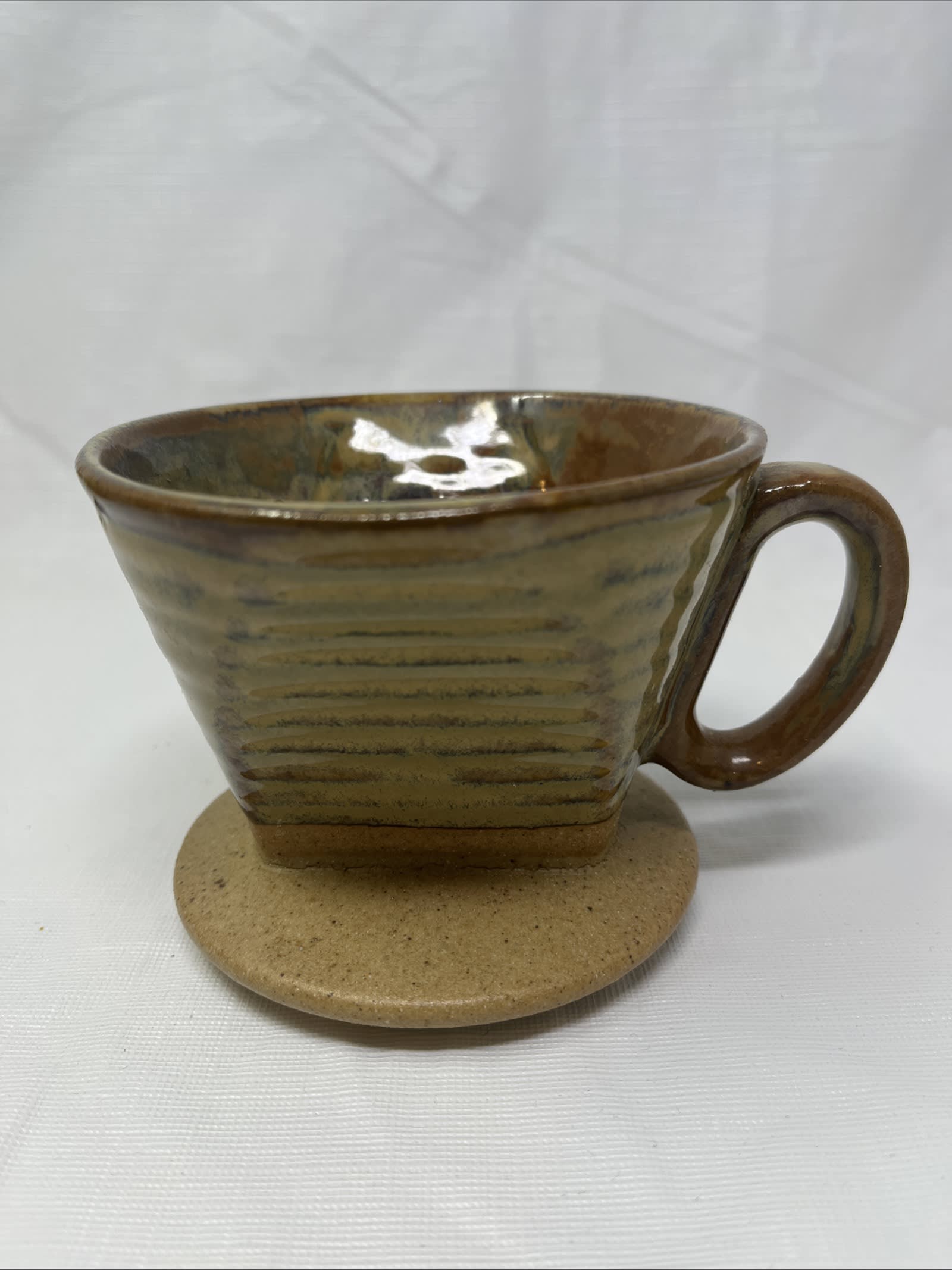 Gently Used Thrift Store – World market Stone/brown Ceramic Pour‑over Coffee Dripper – Kitchen & Dining – Used