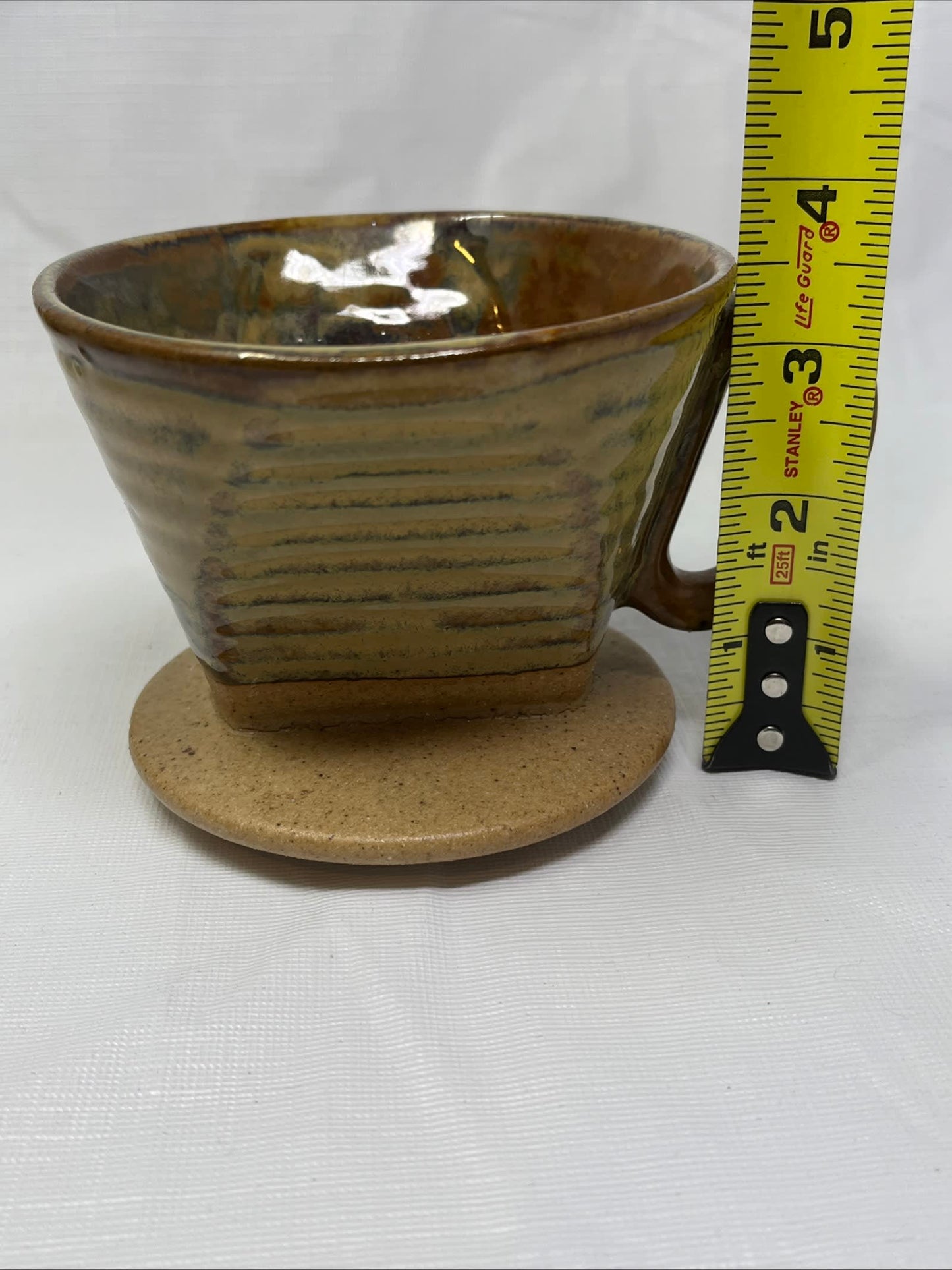 World Market Stone/Brown Ceramic Pour‑Over Coffee Dripper