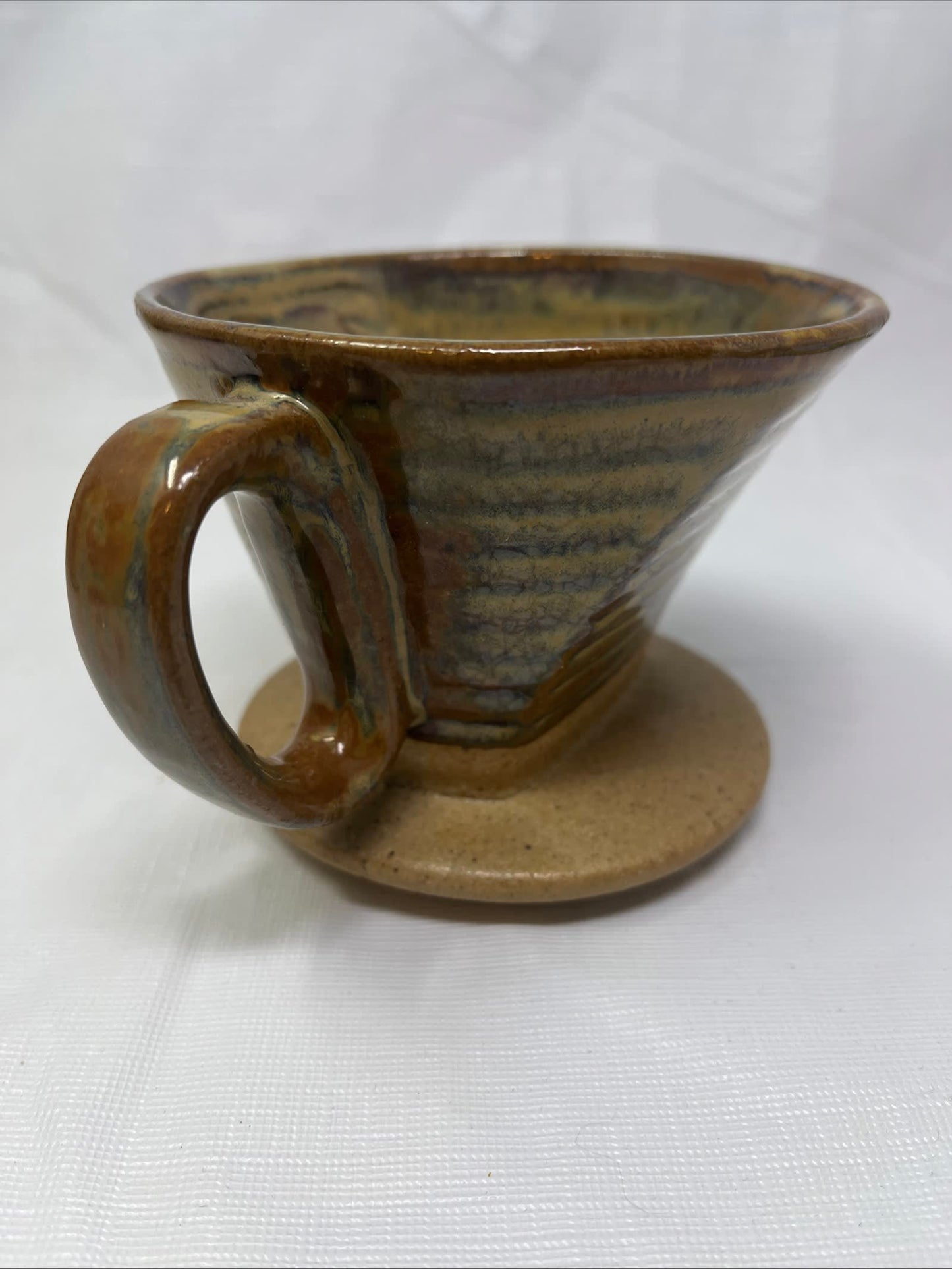 World Market Stone/Brown Ceramic Pour‑Over Coffee Dripper