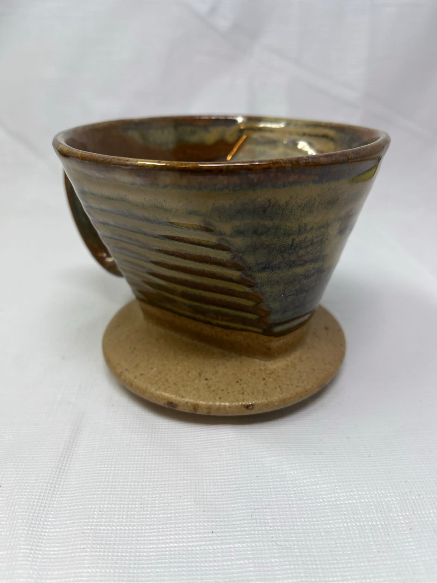 World Market Stone/Brown Ceramic Pour‑Over Coffee Dripper