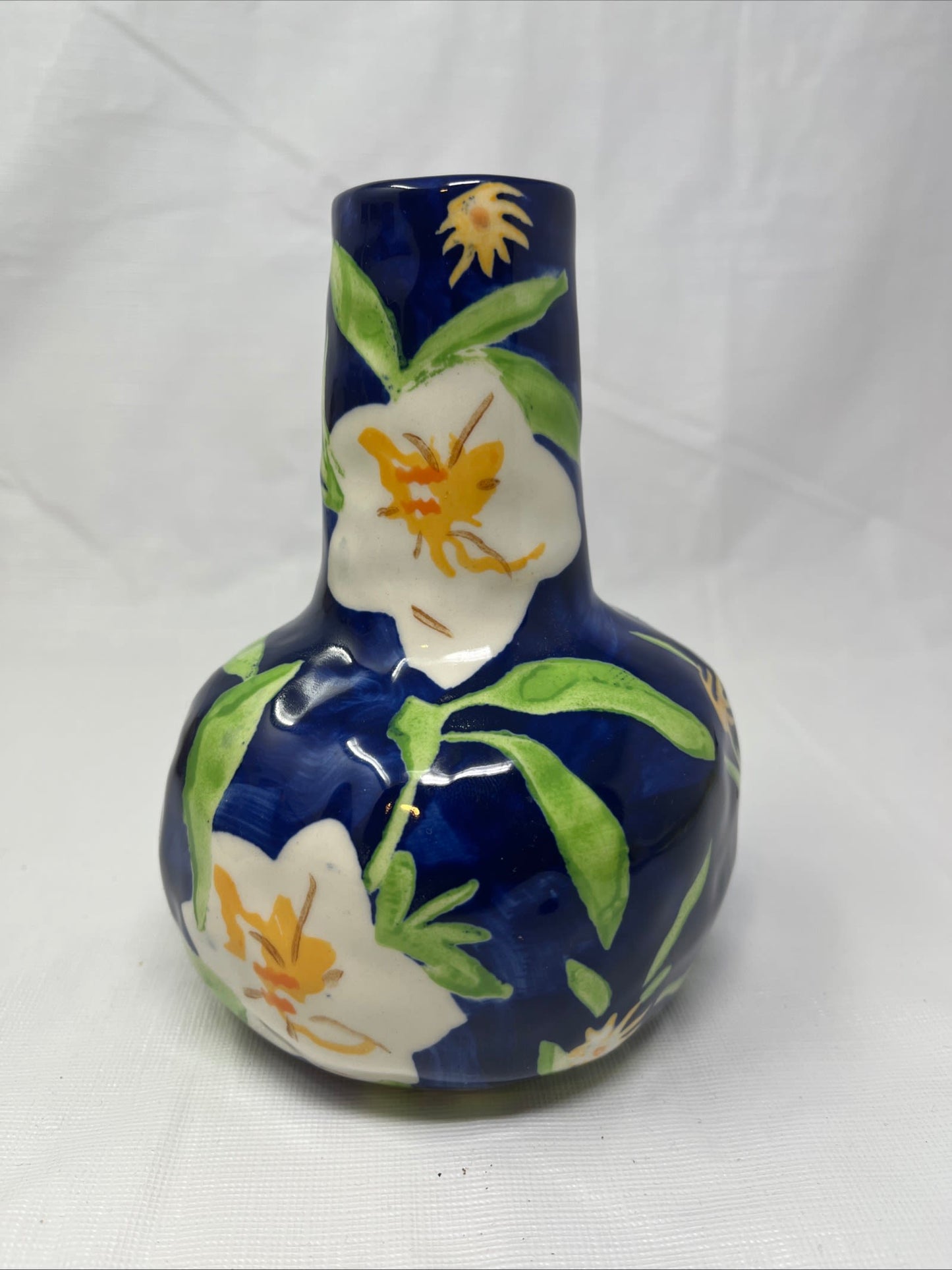 Gently Used Thrift Store – Leah Reena Goren for Anthropologie Floral Ceramic Vase 6.5" Tall Excellent Condition