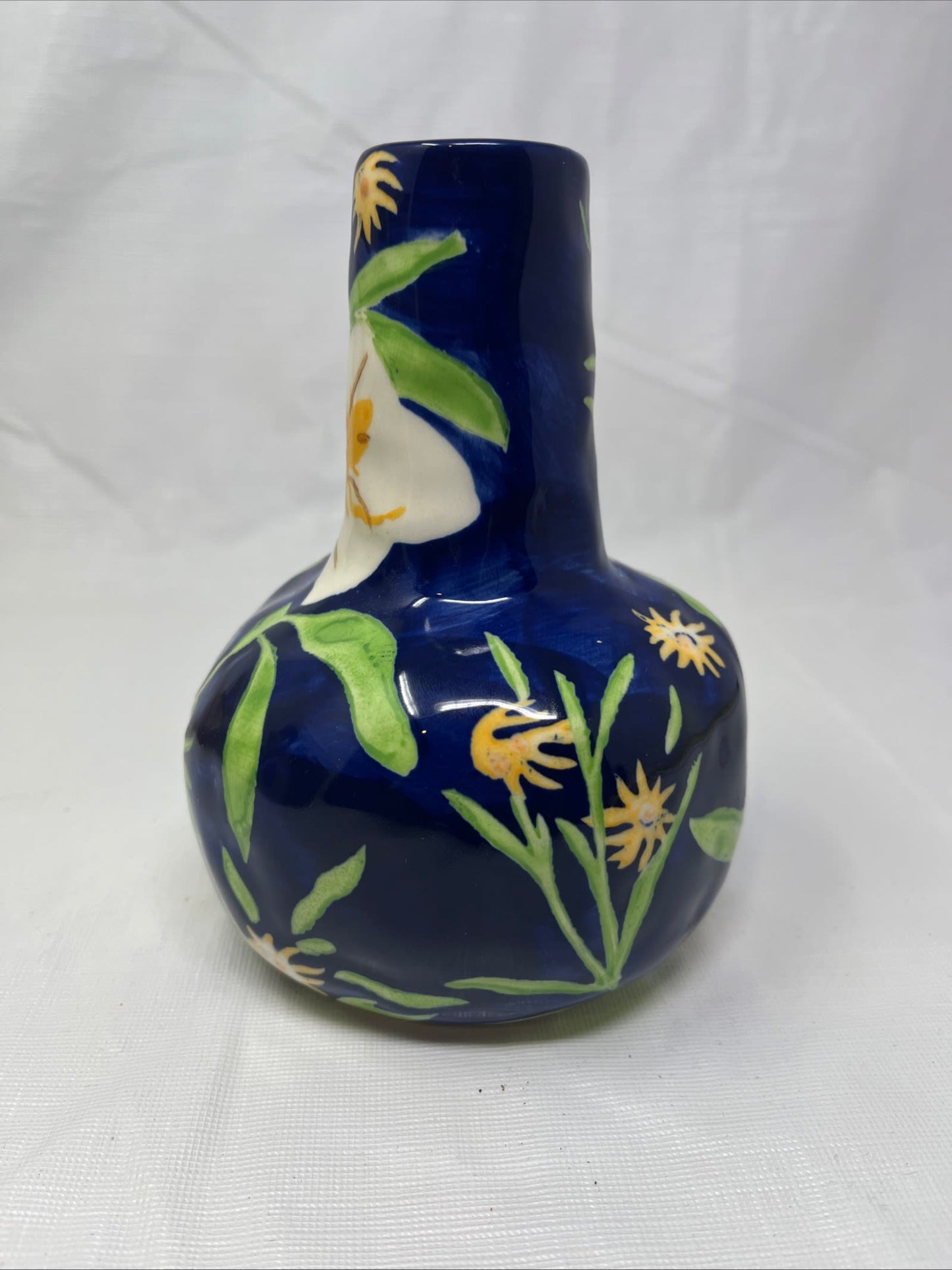 Leah Reena Goren for Anthropologie Floral Ceramic Vase 6.5" Tall Excellent Condition