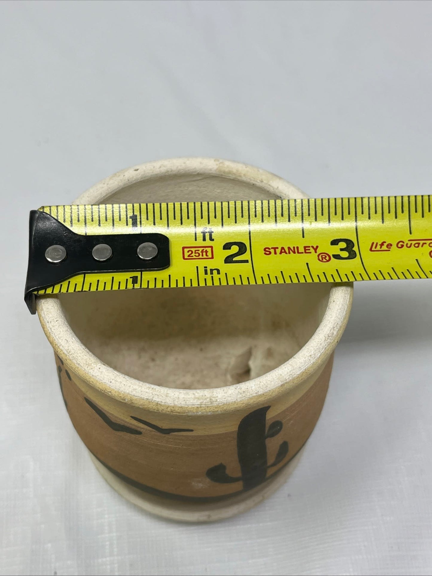 Vintage Southwestern Planter Vase Hand-Painted Desert Scene 3.25" Tall