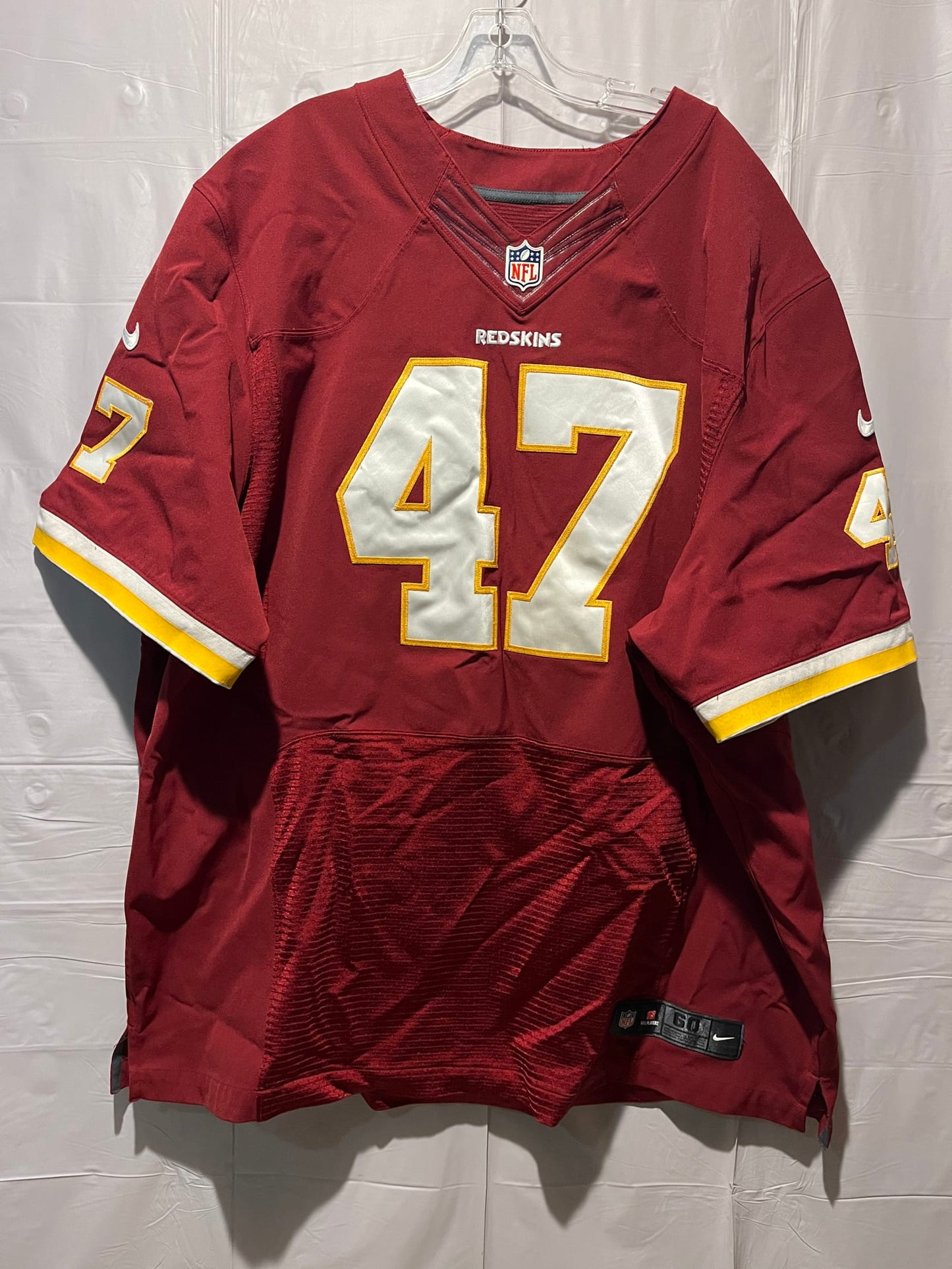Nike On Field Chris Cooley #47 Redskins Jersey Size 60 Burgundy NFL Authentic