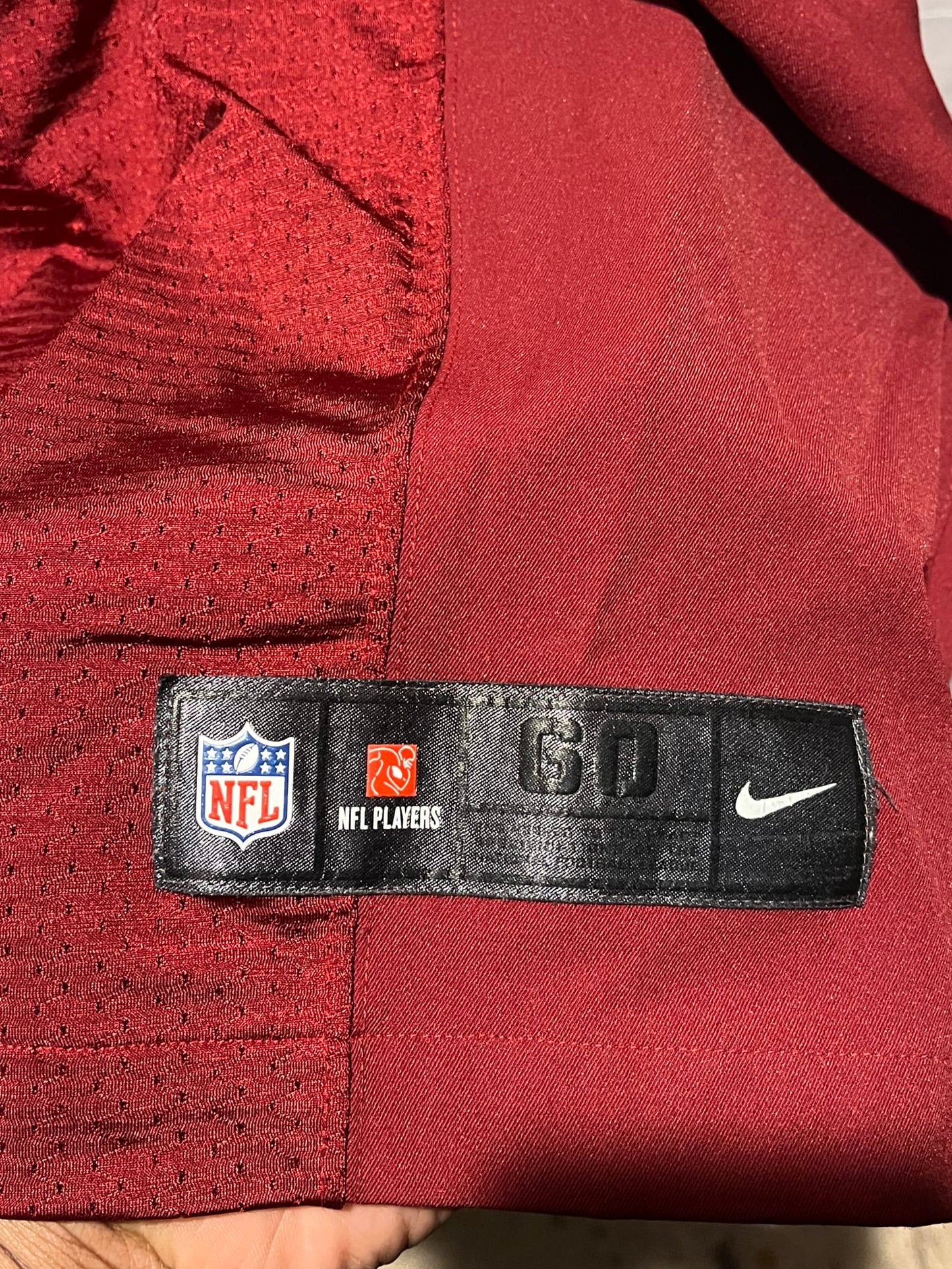 Nike On Field Chris Cooley #47 Redskins Jersey Size 60 Burgundy NFL Authentic