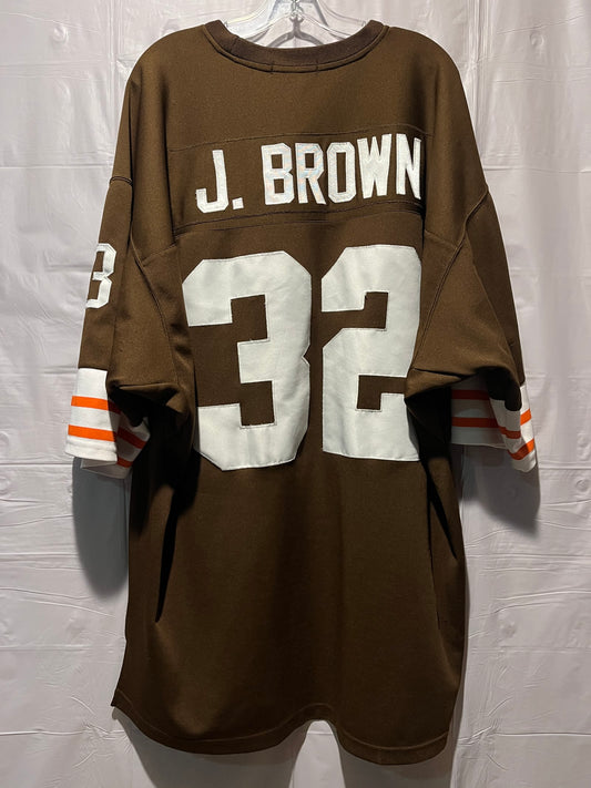 Jim Brown #32 Throwbacks Gridiron Jersey 1964 Brown White Size 54 Vintage