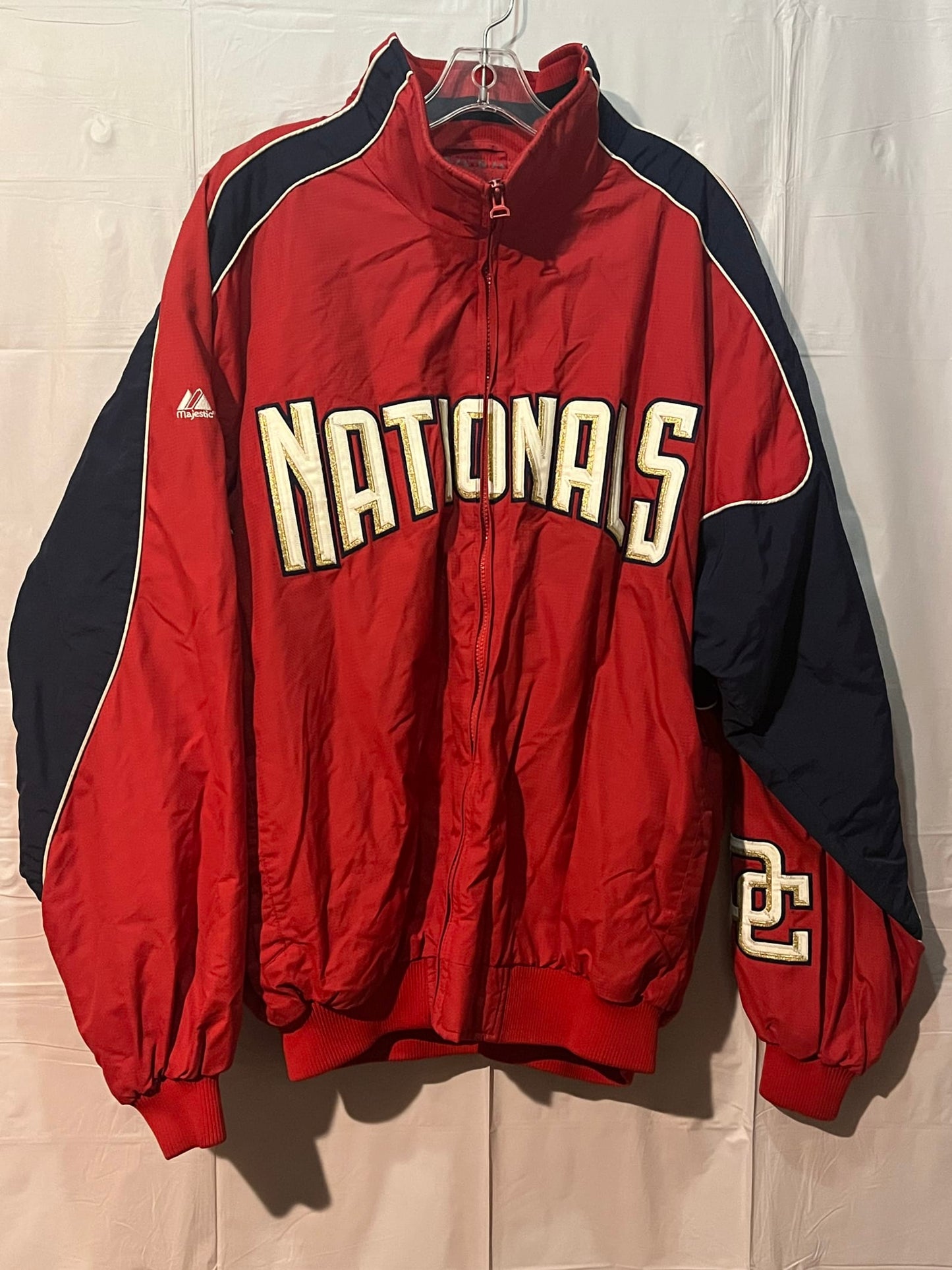 Majestic Washington Nationals Jacket XXL Authentic Collection Red DC MLB Zip