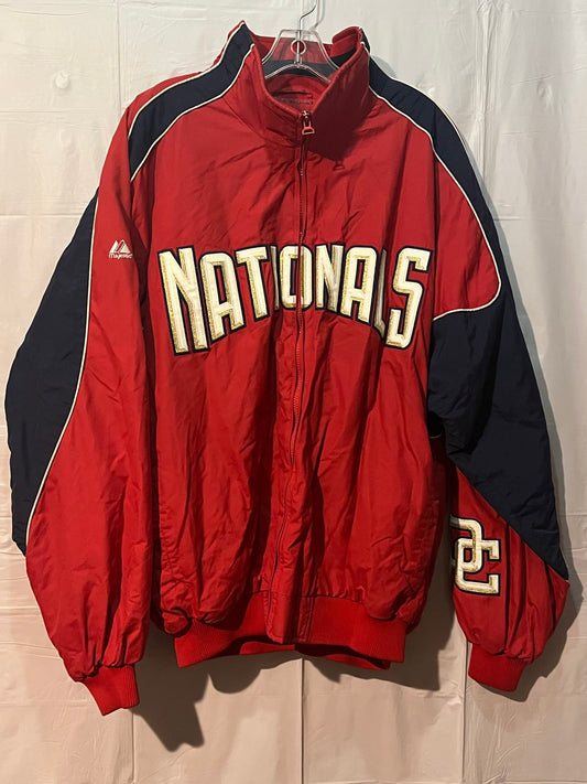 Majestic Washington Nationals Jacket XXL Authentic Collection Red DC MLB Zip