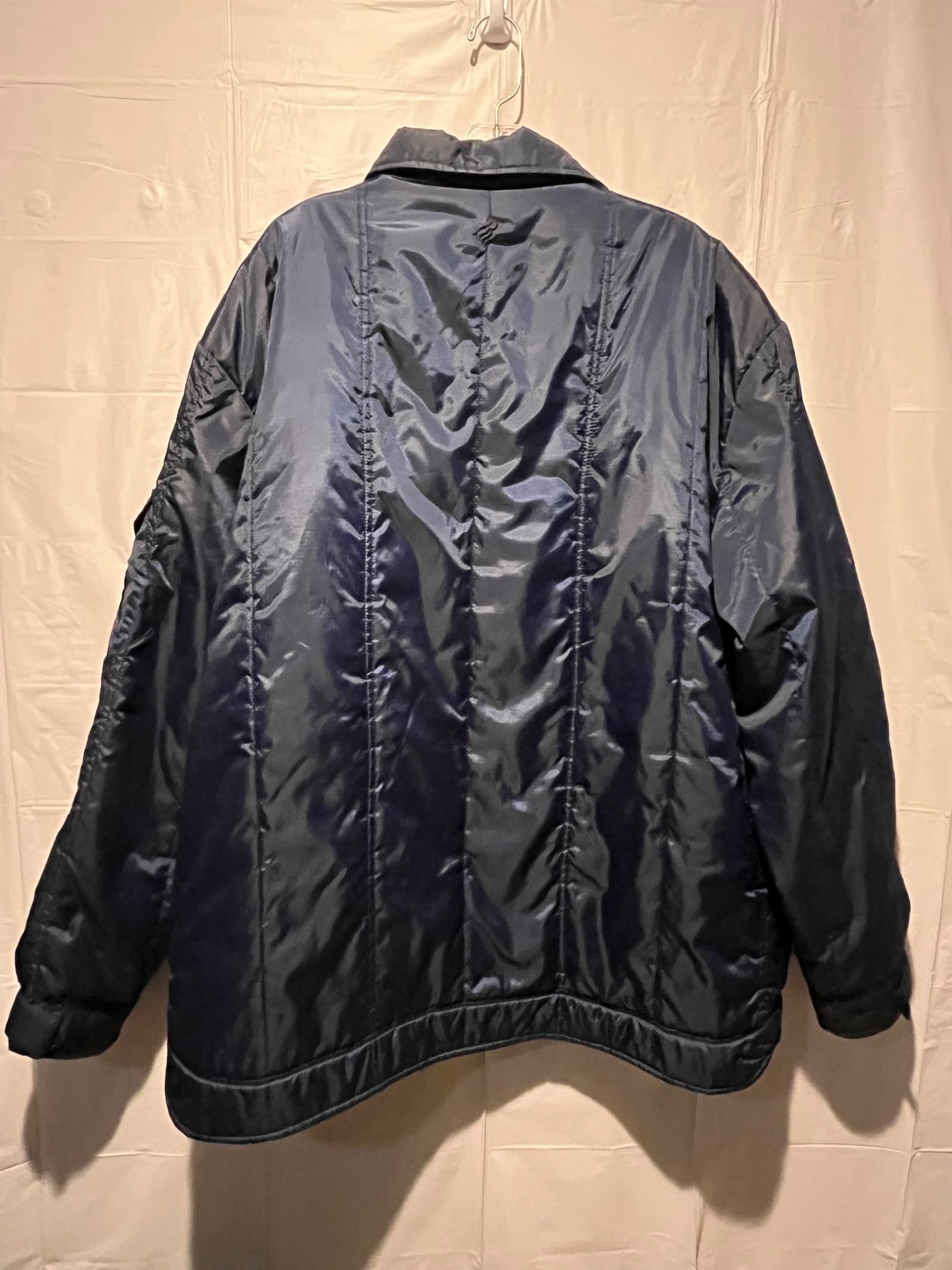 Vintage Rocawear Quilted Bomber Jacket 2XL Navy Blue Hip Hop Y2K